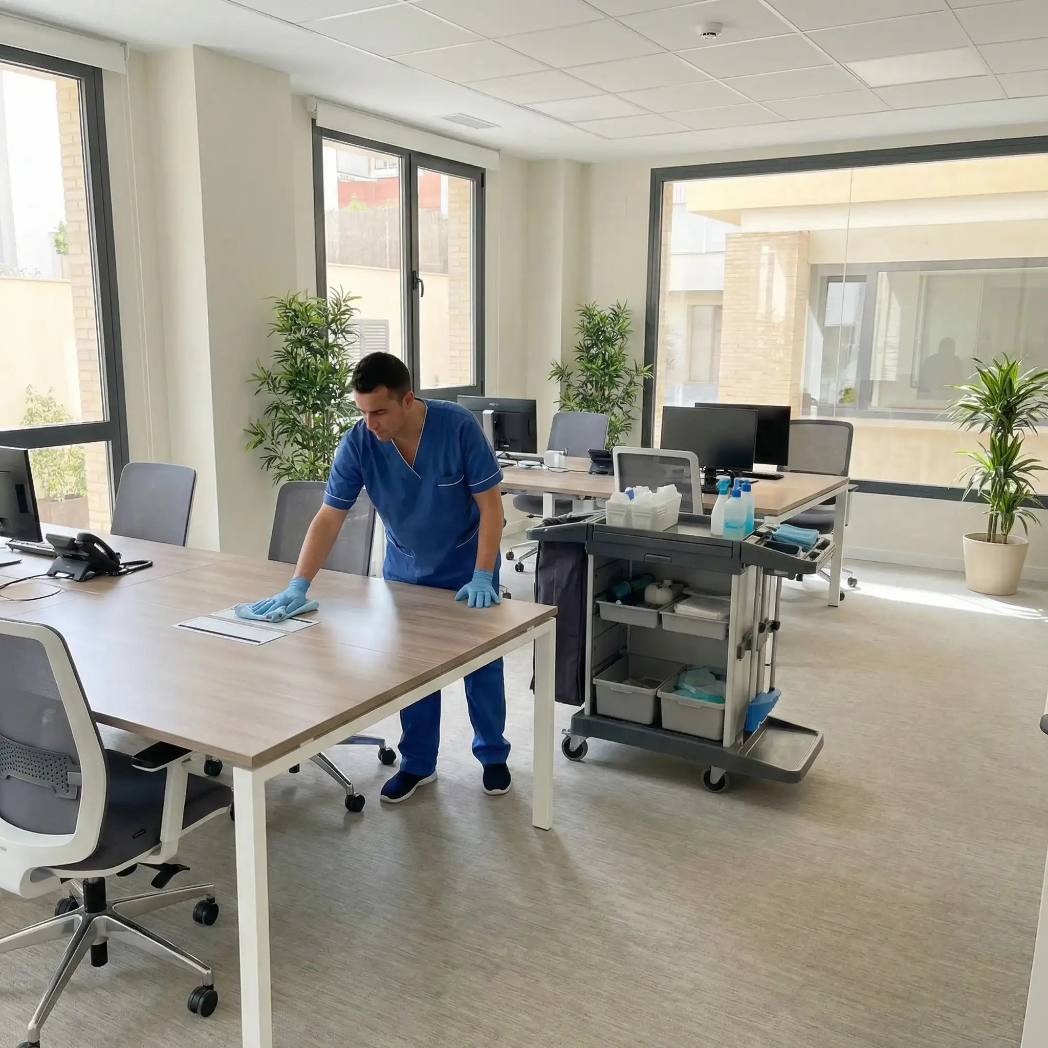 Limpieza de oficinas profesional en Madrid