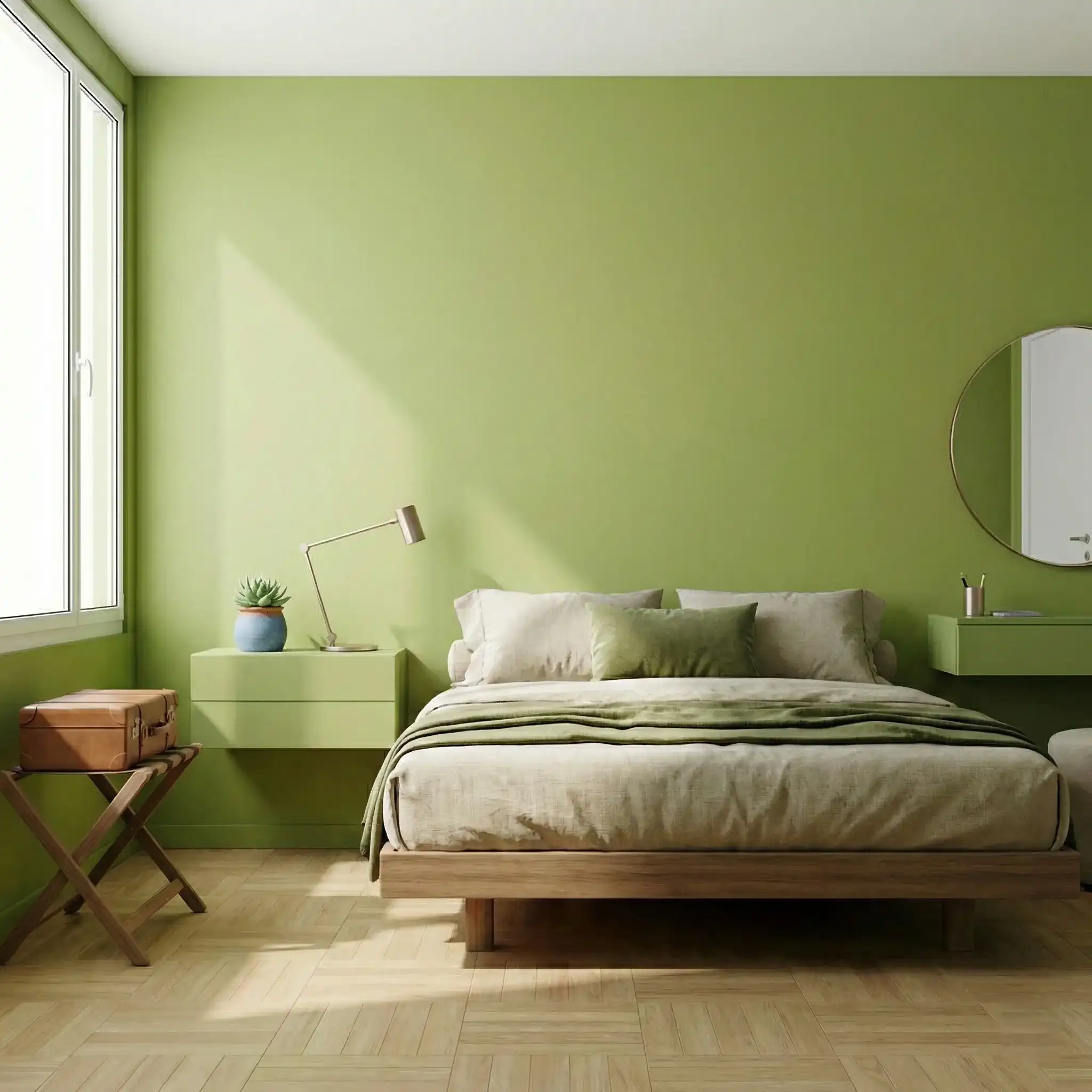Dormitorio de apartamento turístico limpio
